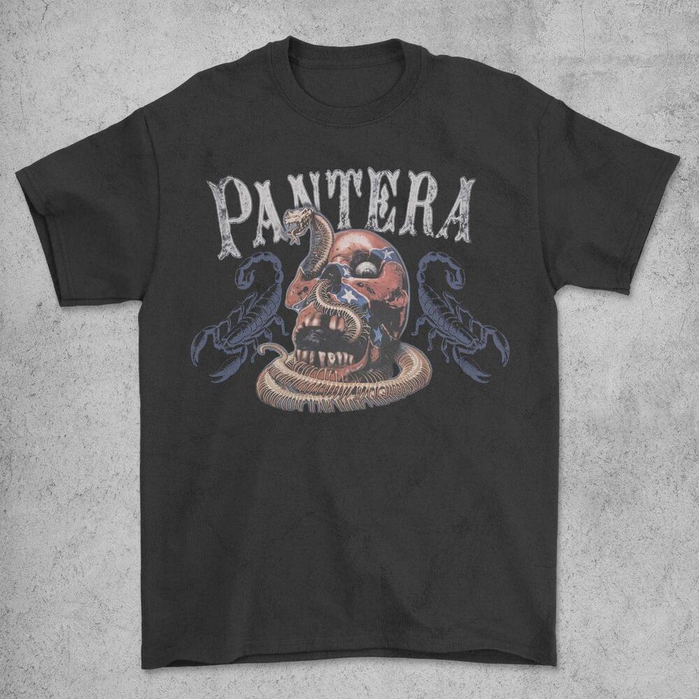 Style Pantera Heavy Metal Band Tee Skull Snake Scorpion